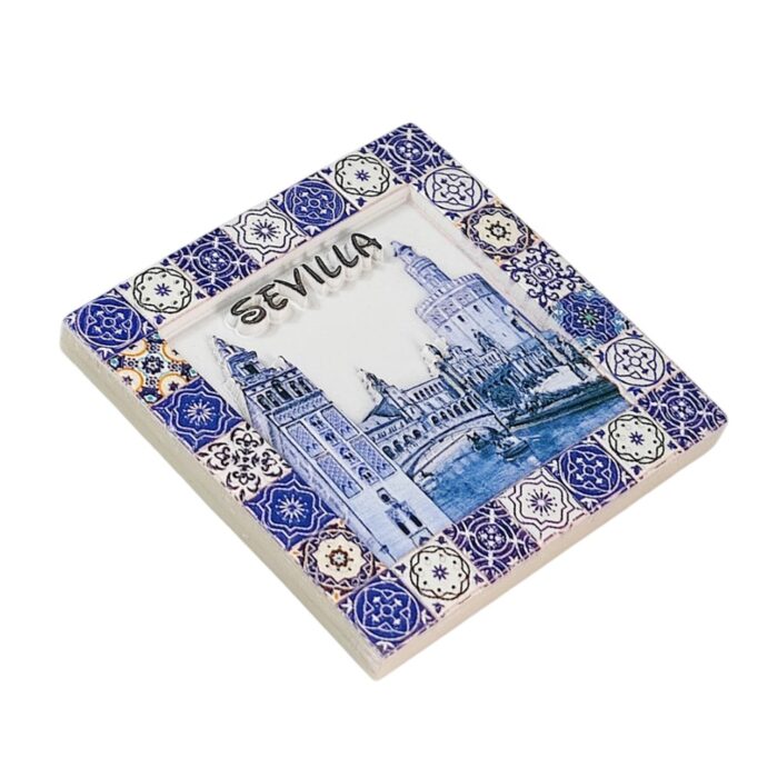 sevilla spain fridge magnets classic blue tile landmark style travel souvenir gift & whiteboard decoration