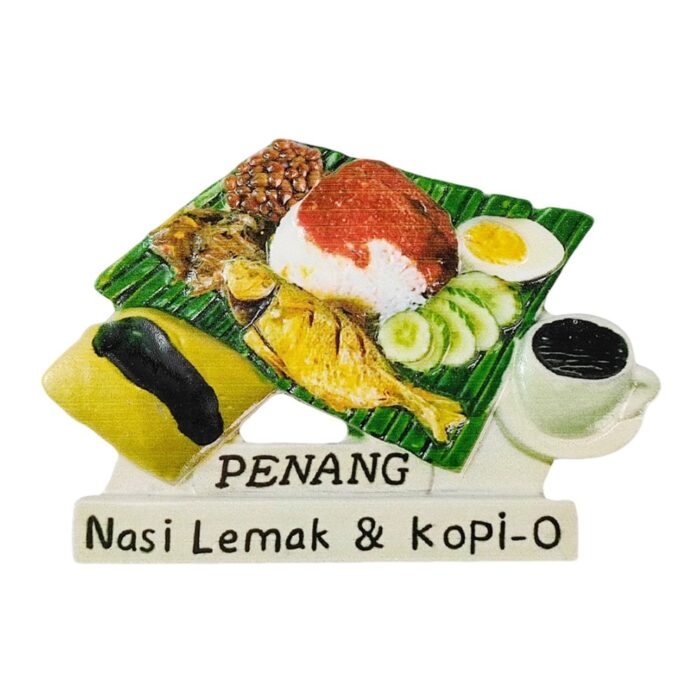 penang malaysia fridge magnets nasi lemak and kopi o traditional food travel souvenir gift & kitchen magnet decor