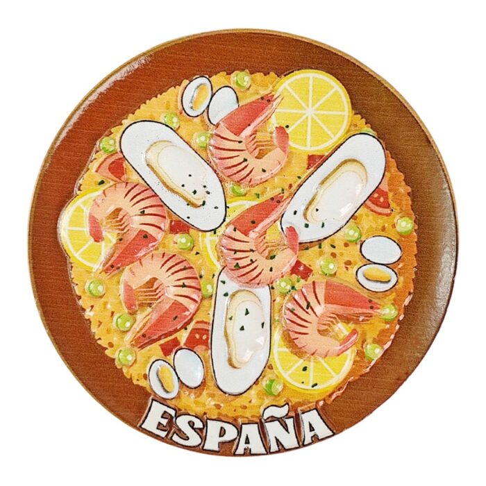 españa spain fridge magnets colorful paella plate travel souvenir gift & whiteboard magnetic ornament