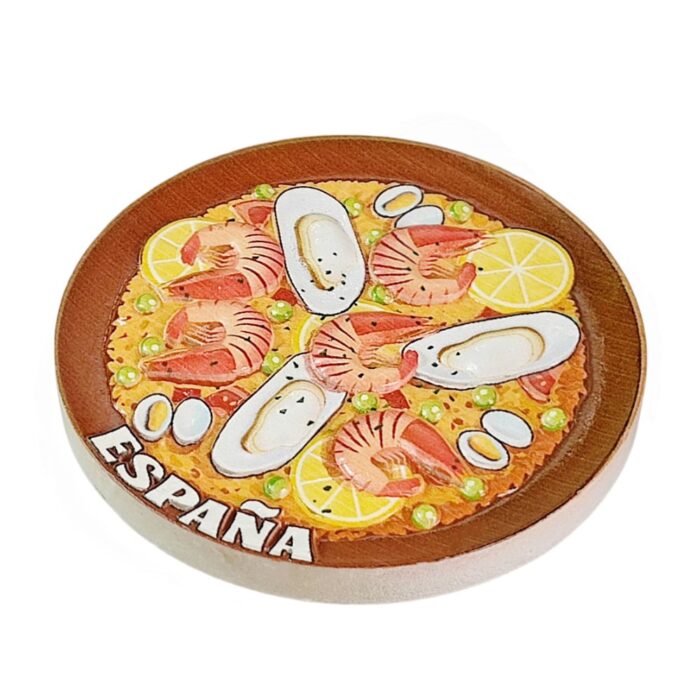 españa spain fridge magnets colorful paella plate travel souvenir gift & whiteboard magnetic ornament