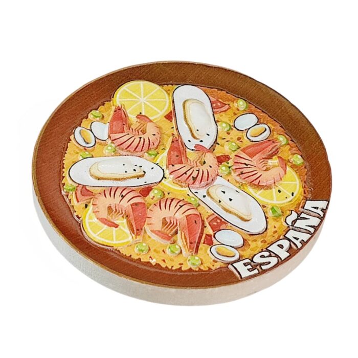 españa spain fridge magnets colorful paella plate travel souvenir gift & whiteboard magnetic ornament