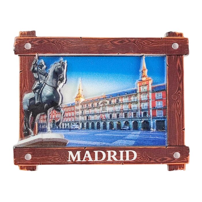 madrid spain fridge magnets plaza mayor horse statue travel souvenir gift & magnetic home decor accent