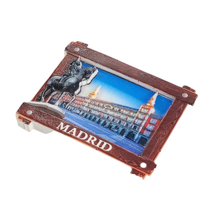 madrid spain fridge magnets plaza mayor horse statue travel souvenir gift & magnetic home decor accent