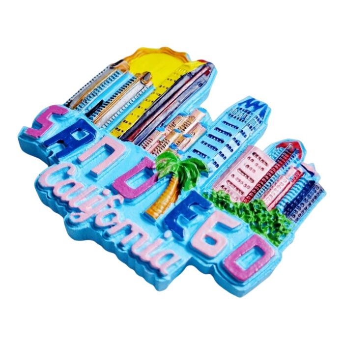 san diego california usa fridge magnets colorful skyline palm tree travel souvenir gift & beach vibes magnetic display
