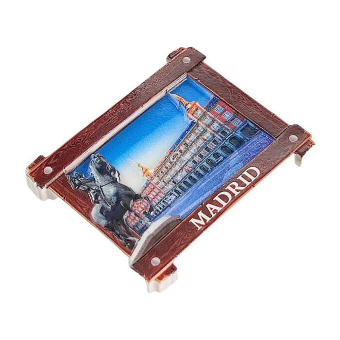 madrid spain fridge magnets plaza mayor horse statue travel souvenir gift & magnetic home decor accent