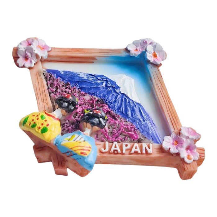 japan fridge magnet mt. fuji and geisha travel souvenir gift & oriental kitchen decor