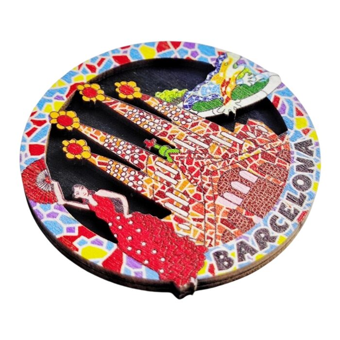 barcelona spain mosaic style fridge magnet spain travel souvenir present & magnetic whiteboard art