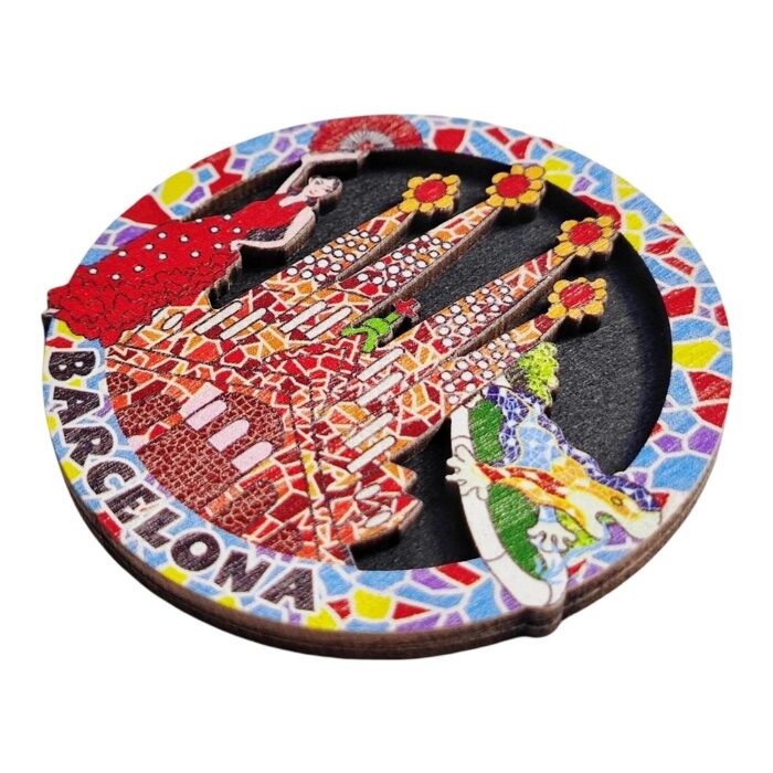 barcelona spain mosaic style fridge magnet spain travel souvenir present & magnetic whiteboard art