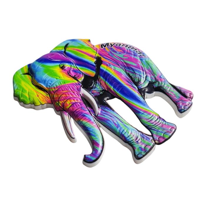 myanmar elephant rainbow souvenir fridge magnet myanmar travel memory & whiteboard magnetic decor