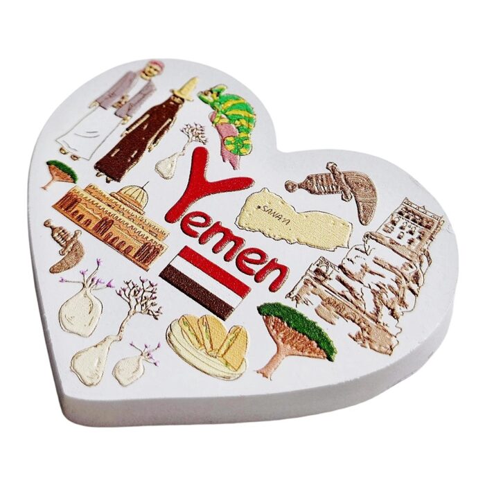 yemen fridge magnet heart shaped arabian heritage travel souvenir & unique memo board decoration