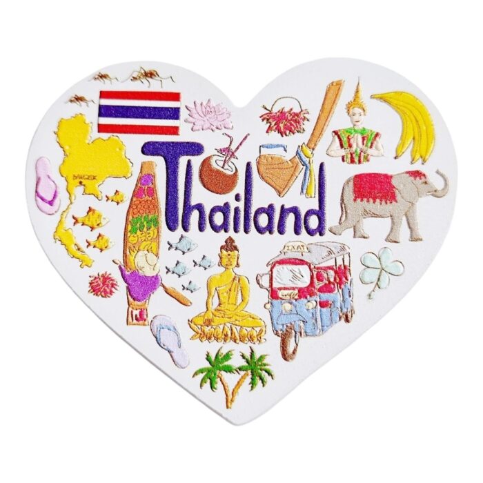 thailand fridge magnet heart shaped asian culture travel souvenir & colorful whiteboard decoration