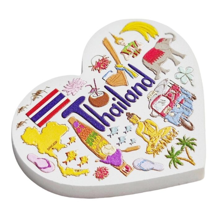 thailand fridge magnet heart shaped asian culture travel souvenir & colorful whiteboard decoration