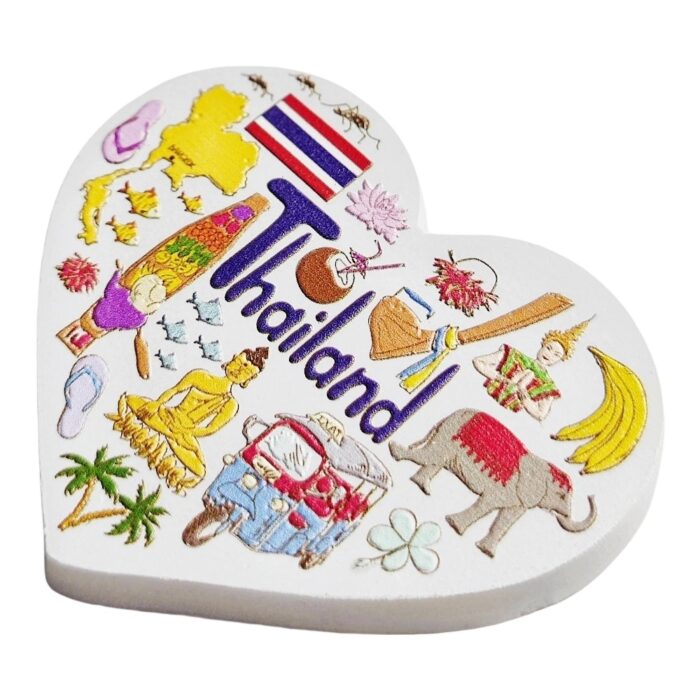 thailand fridge magnet heart shaped asian culture travel souvenir & colorful whiteboard decoration