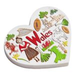 wales fridge magnet heart shaped travel souvenir gift & welsh culture whiteboard decor