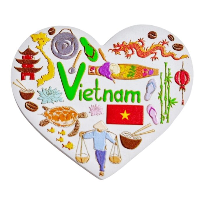 vietnam fridge magnet asian culture travel souvenir & heart shaped kitchen whiteboard decoration