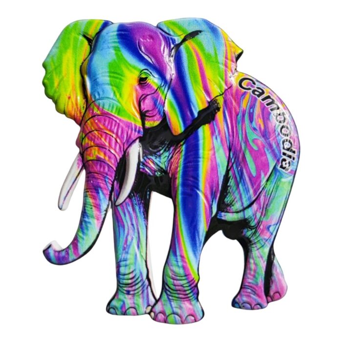 cambodia elephant rainbow fridge magnet cambodia travel souvenir & whiteboard magnet decor