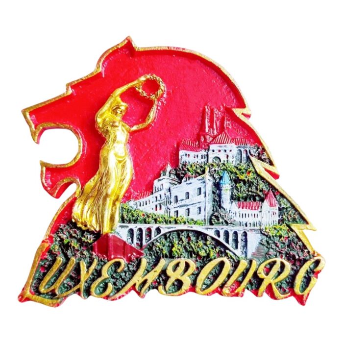 luxembourg fridge magnet golden lady travel souvenir & europe whiteboard decorative magnet