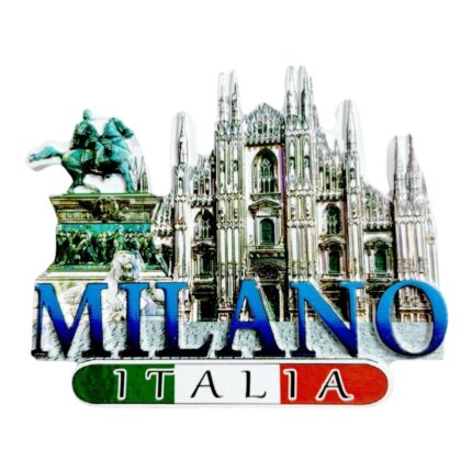 3d fridge magnets milan cathedral gothic architecture souvenir, travel collector's gift & whiteboard decor with "milano italia" inscription