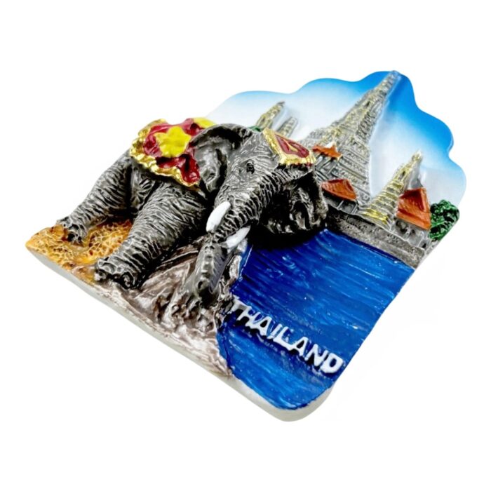 elephant culture fridge magnets thai temple & golden ornament souvenir, traditional animal lover gift with "thailand" watermark