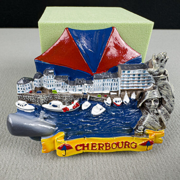 cherbourg france fridge magnet – colorful coastal city travel souvenir gift & nautical whiteboard decor
