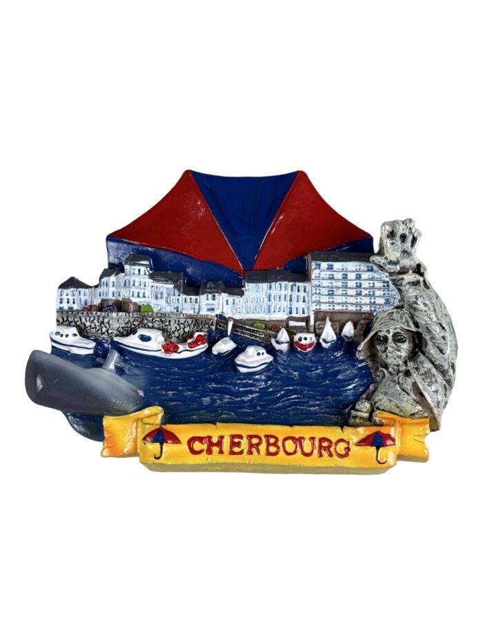 cherbourg france fridge magnet – colorful coastal city travel souvenir gift & nautical whiteboard decor