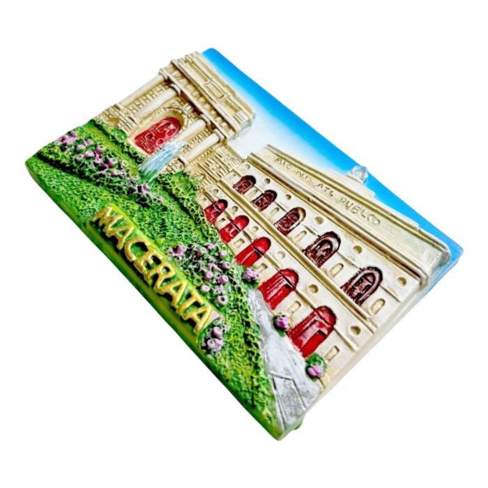 macerata italy fridge magnet renaissance architecture with golden lettering | marche region collectible | italian cityscape decor