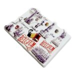 belgium landmarks collector's fridge magnet brussels, bruges & antwerp city skyline, european travel keepsake | purple themed cultural decor