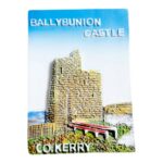 ballybunion castle fridge magnets co.kerry coastal ruin souvenir, stone fortress gift with ocean view & flower bench