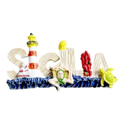 sicilia 3d fridge magnets sicily island souvenir set, lemon & trinacria symbol decor with lighthouse & turtle motifs