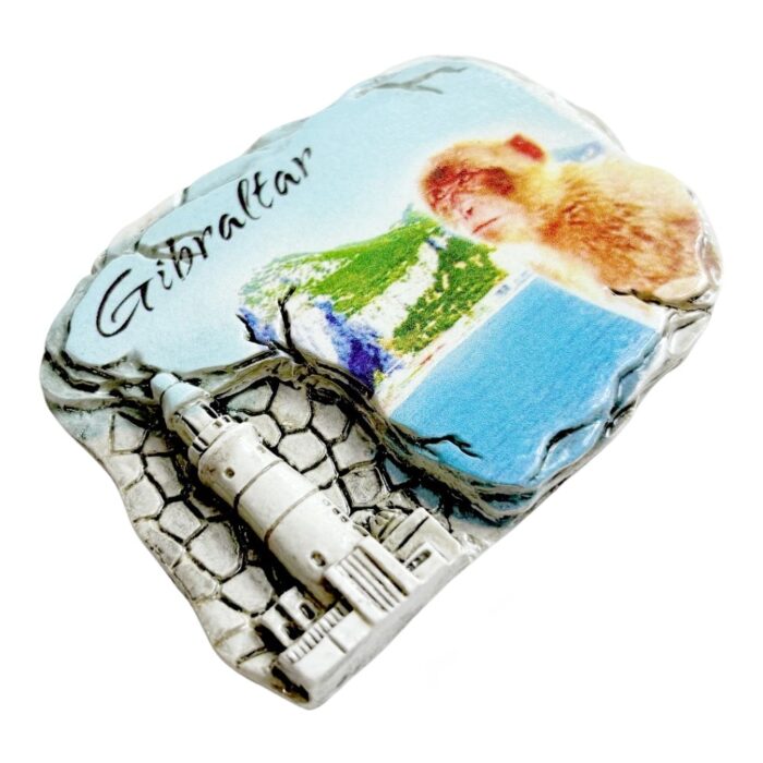 gibraltar monkey fridge magnets rock of gibraltar souvenir, lighthouse & ape family collectible with coastal landscape