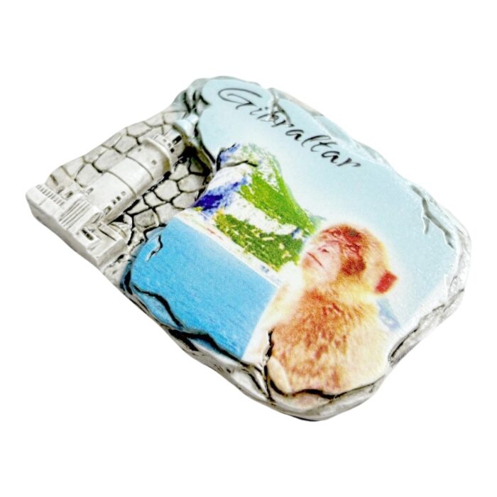 gibraltar monkey fridge magnets rock of gibraltar souvenir, lighthouse & ape family collectible with coastal landscape