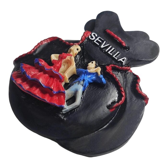 ​​sevilla spanish flamenco money bag fridge magnet​​ handcrafted andalusian dancer design | vibrant red & black souvenir | unique spain travel gift