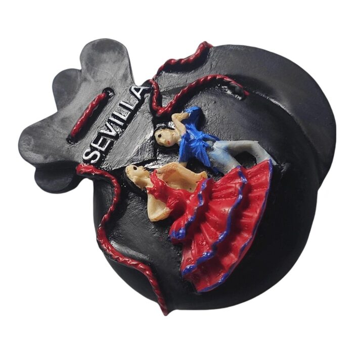 ​​sevilla spanish flamenco money bag fridge magnet​​ handcrafted andalusian dancer design | vibrant red & black souvenir | unique spain travel gift
