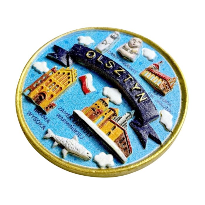 medieval castle fridge magnets olsztyn historical souvenir, warmia gate & st. james cathedral collectible with polish eagle