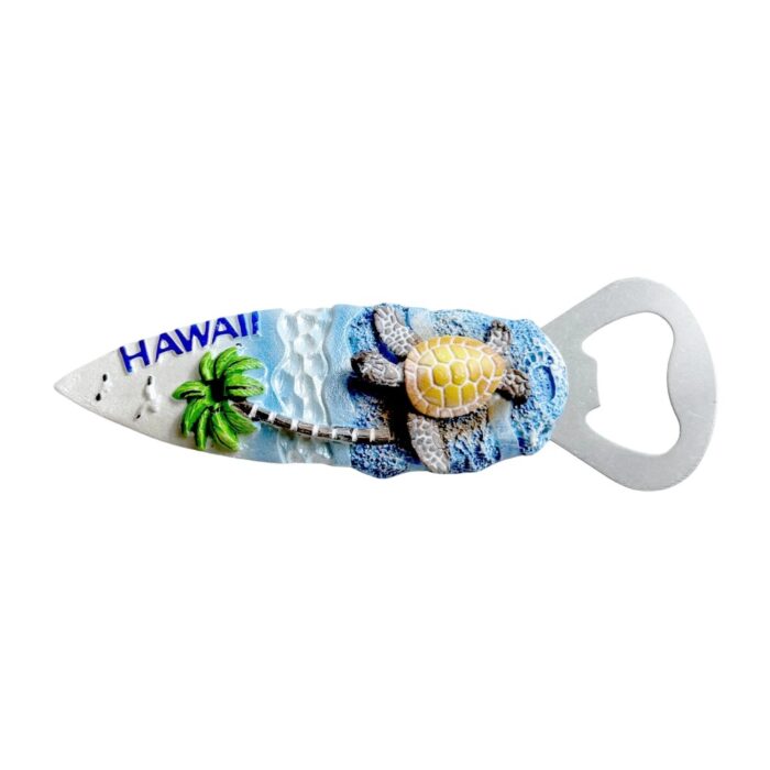 sea turtle bottle opener fridge magnets hawaii beach souvenir, dual function tropical decor with "aloha" wave patterns