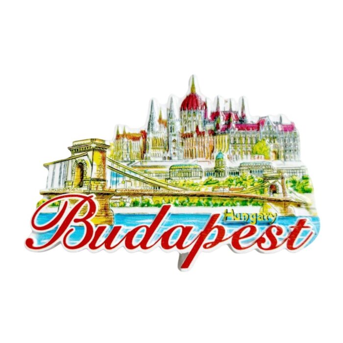 3d parliament fridge magnets hungary landmark souvenir with chain bridge & danube river, gothic architecture collector's gift "budapest" inscribed