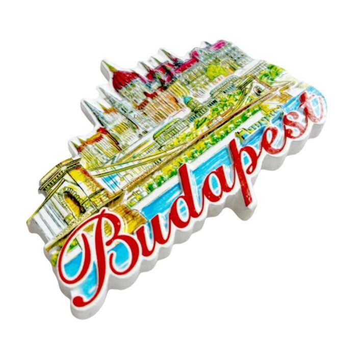 3d parliament fridge magnets hungary landmark souvenir with chain bridge & danube river, gothic architecture collector's gift "budapest" inscribed