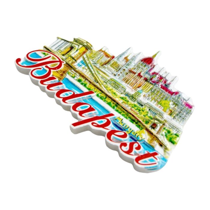 3d parliament fridge magnets hungary landmark souvenir with chain bridge & danube river, gothic architecture collector's gift "budapest" inscribed