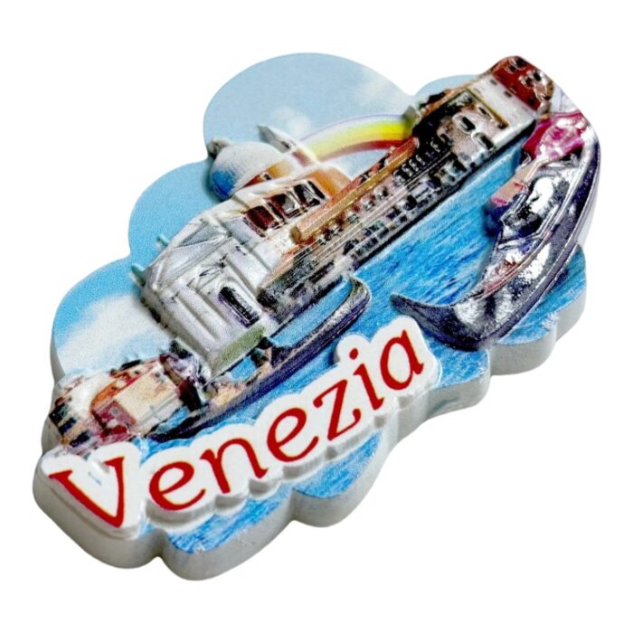 venice gondola fridge magnet rainbow bridge & st. mark's basilica | venezia watercity decor | italian vacation keepsake