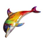 new zealand rainbow dolphin fridge magnet whimsical marine life souvenir, perfect travel memento & joyful fridge decor | kiwi coastal gift