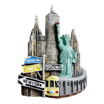 ​​new york city skyline fridge magnet​​ 3d statue of liberty with times square & broadway signs | vibrant nyc landmark collectible | perfect travel souvenir gift