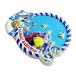 ​​nassau bahamas ocean life fridge magnet​​ colorful tropical fish & coral reef design | nautical anchor & seashell decor | caribbean beach gift