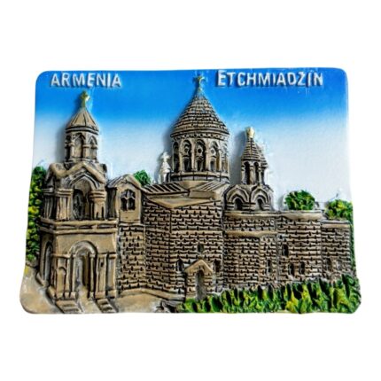 ​​armenia etchmiadzin cathedral fridge magnet​​ detailed religious architecture with golden cross | armenian cultural artifact | christian landmark decor