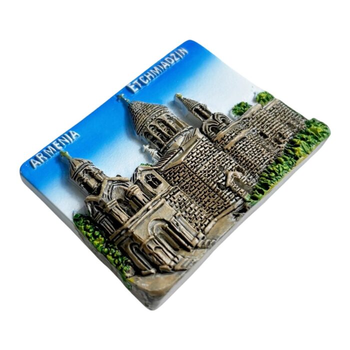 ​​armenia etchmiadzin cathedral fridge magnet​​ detailed religious architecture with golden cross | armenian cultural artifact | christian landmark decor