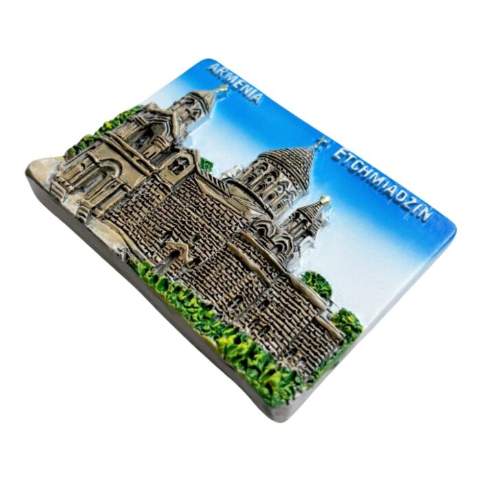 ​​armenia etchmiadzin cathedral fridge magnet​​ detailed religious architecture with golden cross | armenian cultural artifact | christian landmark decor