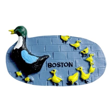 boston duck family fridge magnet yellow ducklings with mother | massachusetts themed gift | charming new england decor