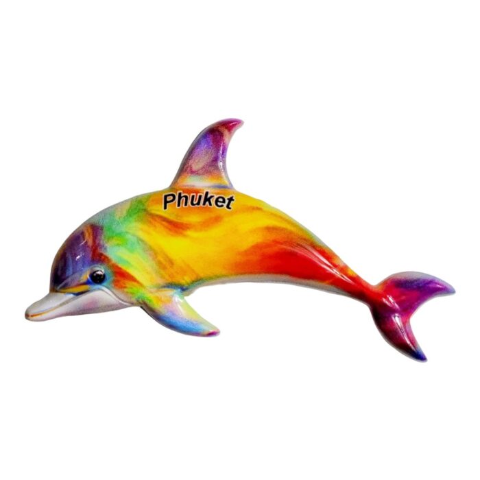 phuket dolphin bright colors fridge magnet phuket travel souvenir gift & memo board magnet
