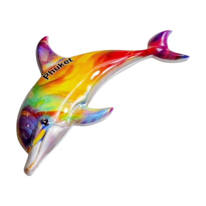 phuket dolphin bright colors fridge magnet phuket travel souvenir gift & memo board magnet