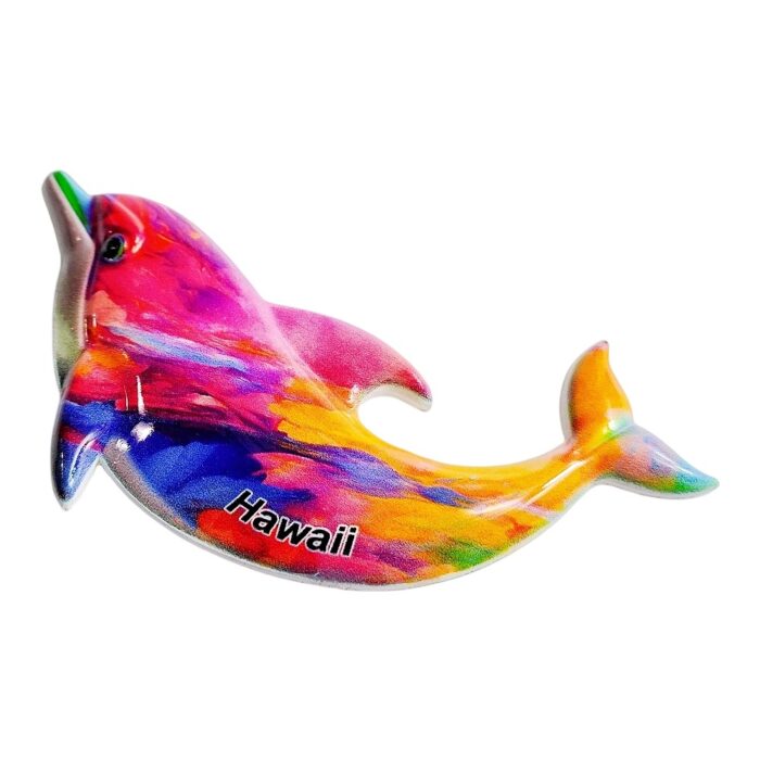 hawaii colorful dolphin fridge magnet hawaii travel keepsake & magnetic whiteboard decor
