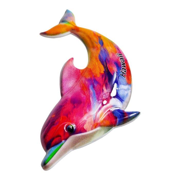 hawaii colorful dolphin fridge magnet hawaii travel keepsake & magnetic whiteboard decor